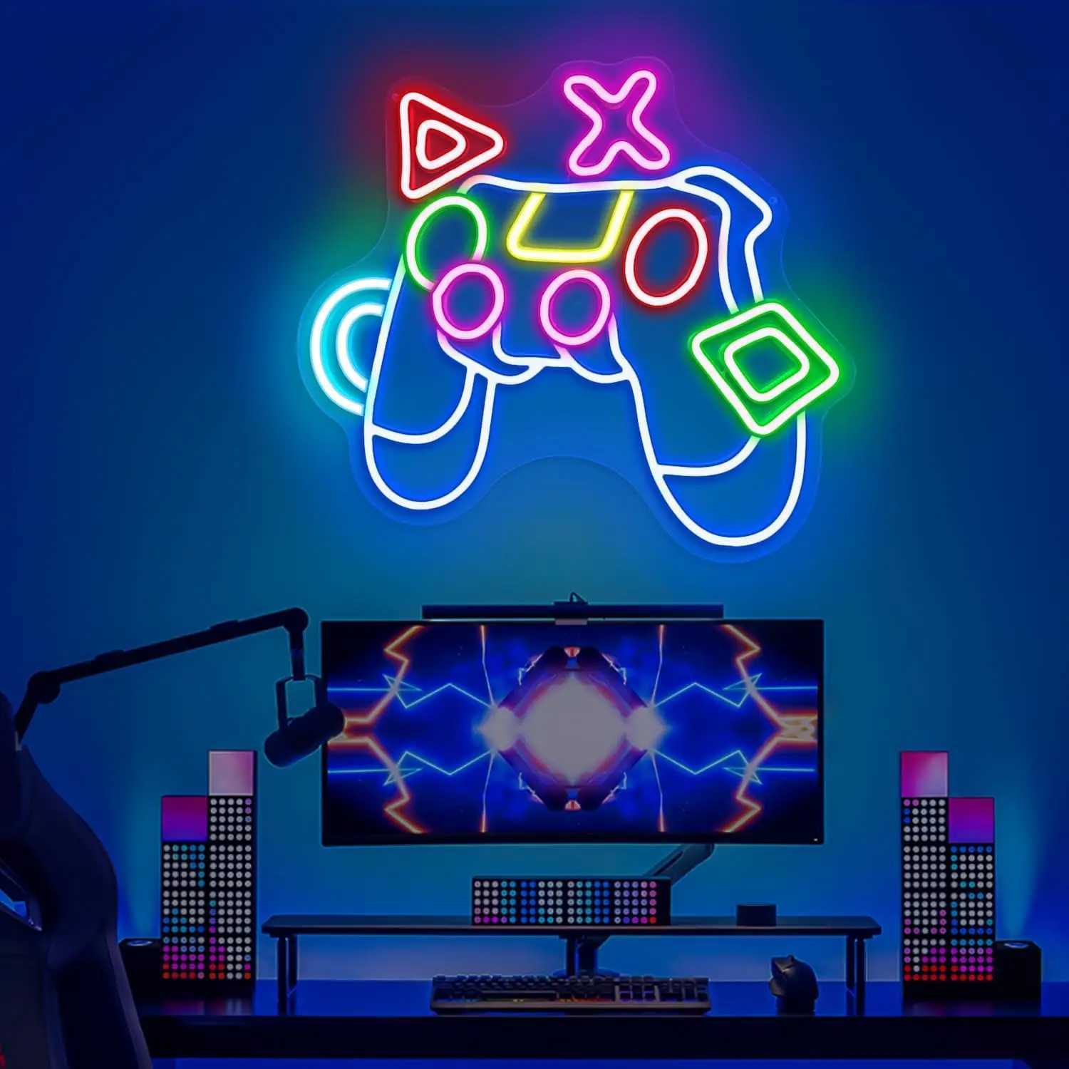 Game Neon Sign LED Neon Light for Wall Decor USB Powered for Bedroom Bar Shop Game Room Man Cave Decor Gift for Game Lover XJ250626