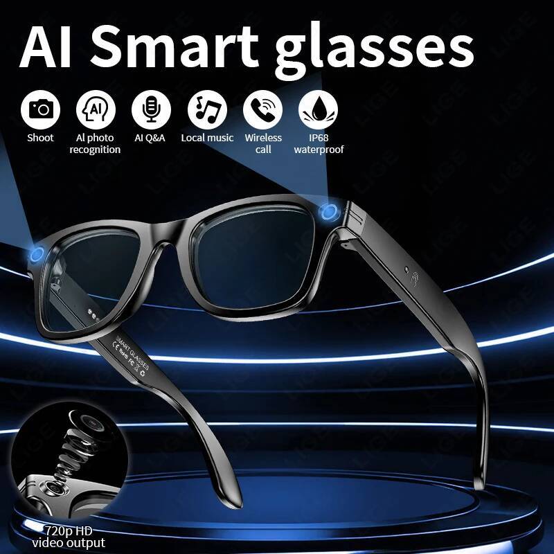 Smart Recording Videos AI Photo Recognition Answer Translation 260Mah Large Battery Ip65 Waterproof Bluetooth Glasses