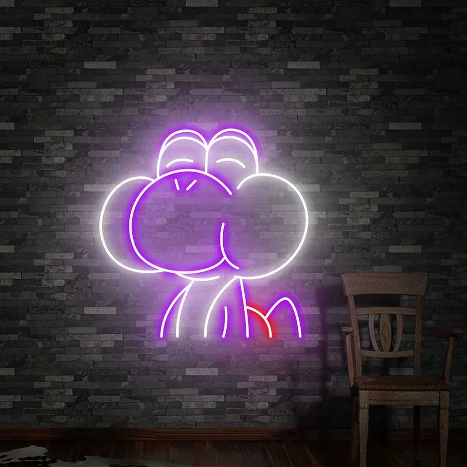 Anime Neon Sign Wall Art Decor Custom Super Cartoon Neon Sign Glow In The Dark Wall Art Kids Room Decor LED Decoration XJ250626