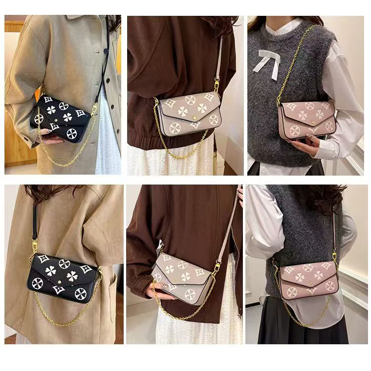 Designer Bags Fashion Shoulder Bags Underarm Bags Women's Bags Luxury Chain Leather Bags Hundreds Luxury Printed Leather Embossed Old Flower Bags