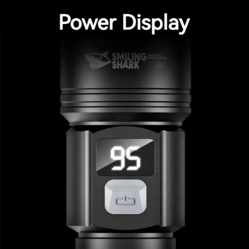 Smiling Shark SD5242 Rechargeable Flashlight P50 LED Handheld Torch Zoomable 1200mAh Tactical Lantern for Outdoor Camping W250701