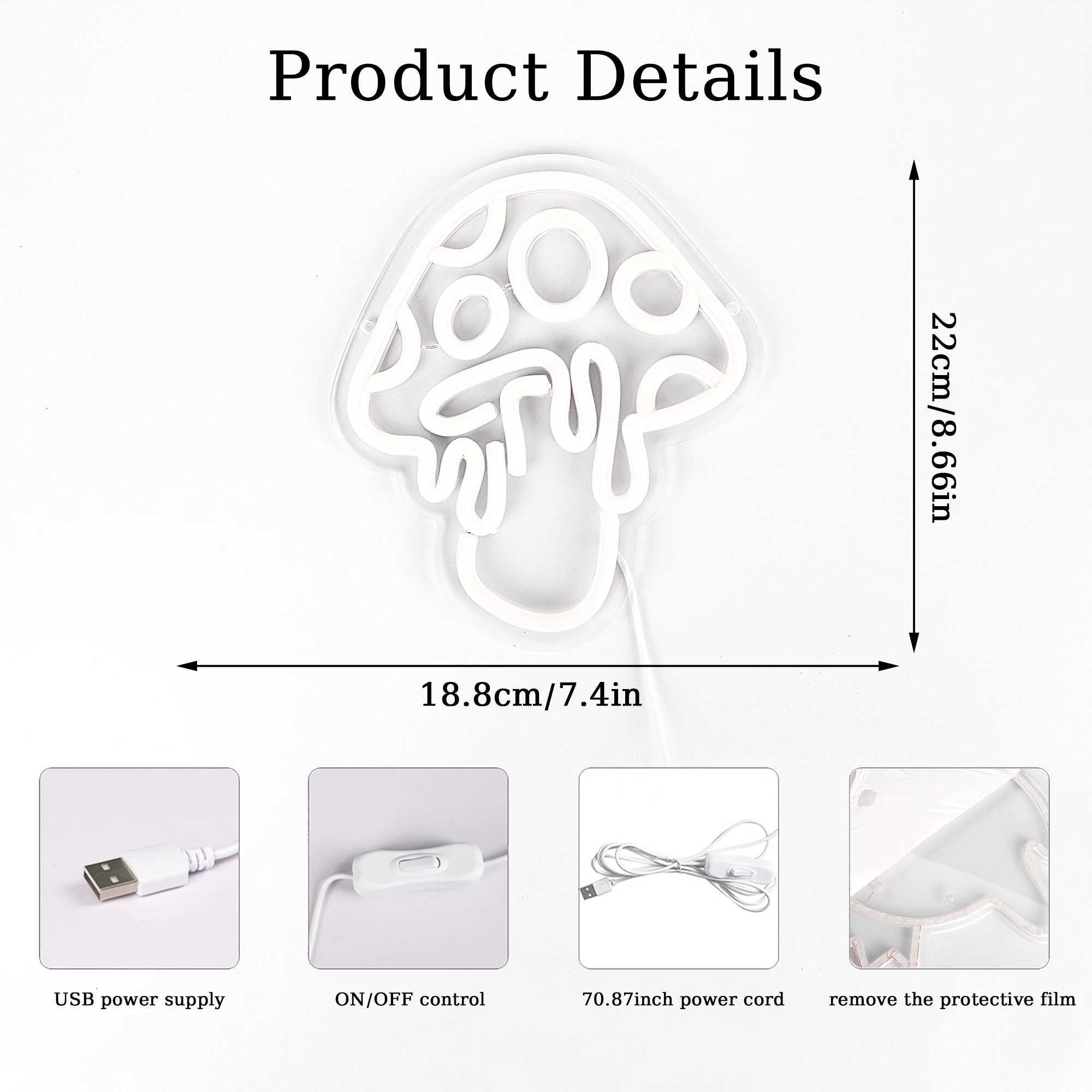 Mushroom Neon Sign Led Mushroom Neon Light 3d Wall Art Mushroom Night Neon Signs For Wall Decor Game Room Bedroom DecorXJ250626