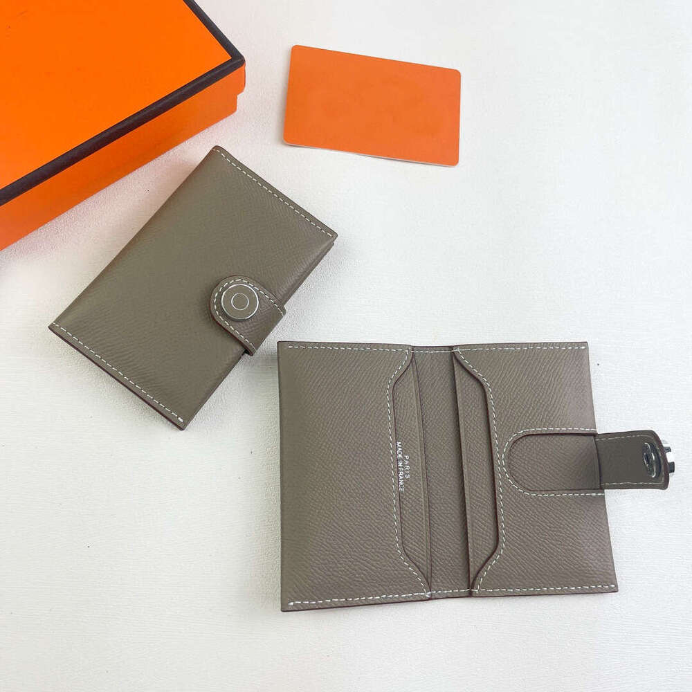 Elephant Gray EV Litchi Texture Compact Portable Practical Exquisite RMS Card Holder for Women wallet designer