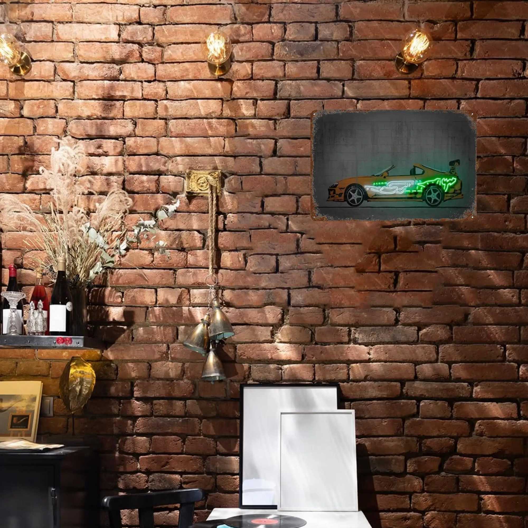 Vintage Neon Cartoon Police Car SUV Vehicle Car Retro Posters Metal Tin Sign Plaque For Kid Garage Room Home Wall Art DecorationXJ250626