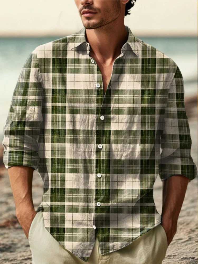 2025 Yksek kaliteli erkek yeni keten gmlek gndelik moda giyim kuma rahat nefes alabilen gmlek W250627