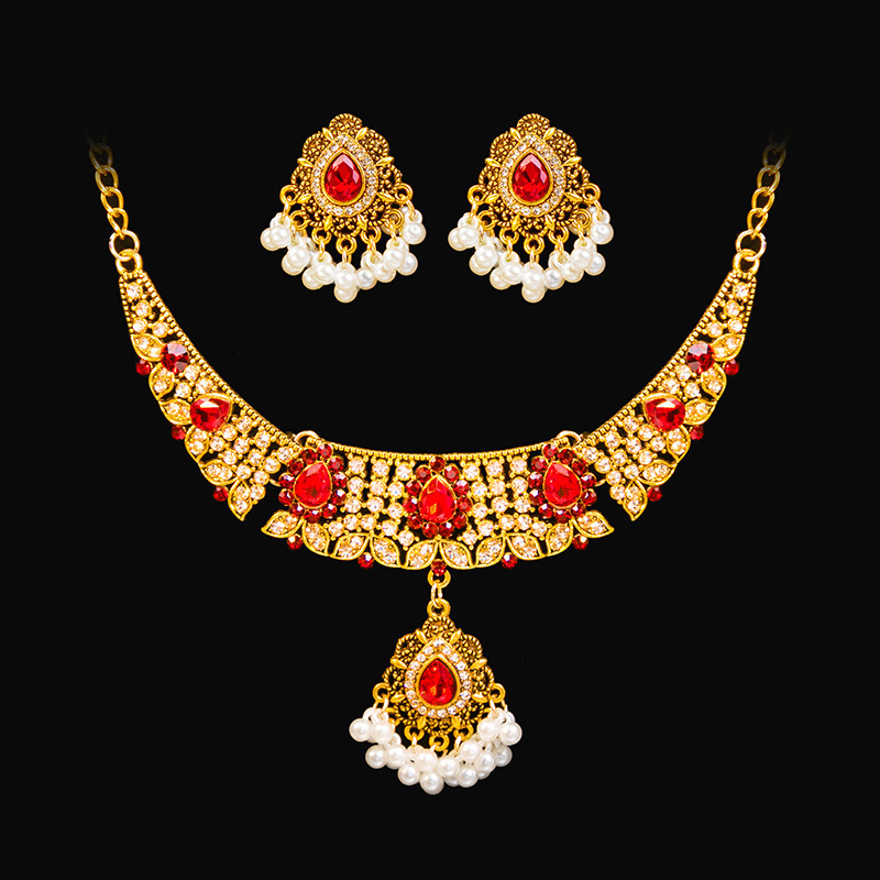 Necklace Earrings set Dubai Gold Color Jewelry Set for Women Wedding Party Jewelry Gifts N110817 240903