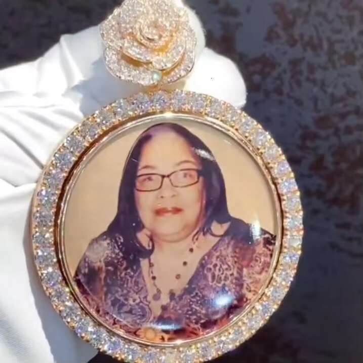 Hip Hop Photo Pendant Double Side 925 Sliver Iced Out RIP Picture Pendant Custom Moissanite Pendant