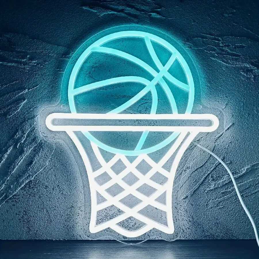 Basketball Hoop Neon Sign for Wall Decor Football Sign for Man Cave LED Sign Light Up Bedroom Party Bar Christmas Birthday Gift XJ250626
