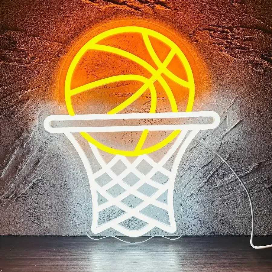 Basketball Hoop Neon Sign for Wall Decor Football Sign for Man Cave LED Sign Light Up Bedroom Party Bar Christmas Birthday Gift XJ250626