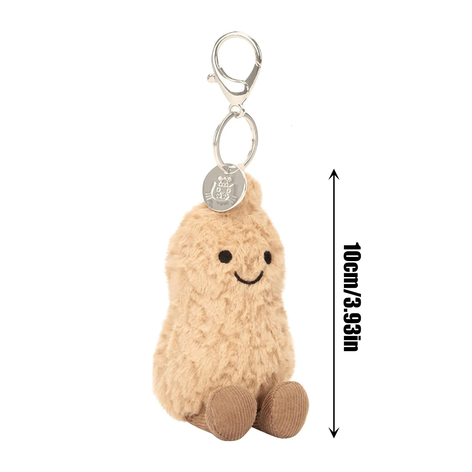 Mini Peanut Plush Keychain - Soft Stuffed Animal Toy Gift Cute Bag Decor Simulation Peanut Doll Portable Car Accessories 250618