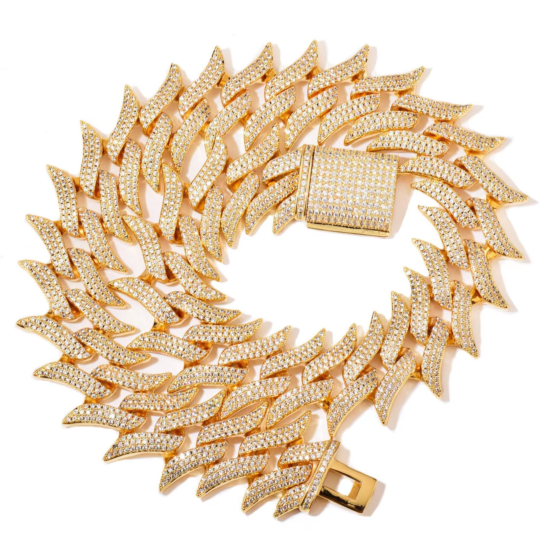 Luxury VVS Moissanite Iced Out Hip Hop Beard Cuban Link Chain Bling Versatile Rap Statement Necklace Passes the Diamond Tester