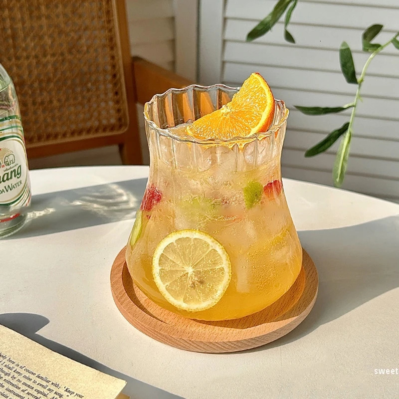 High Transparent Glass Cups Summer Iced Cold Drinks Cups Beverage Juice Parkling Water Cocktail Wine Glasses Coffee Milk Tea Mug 250626