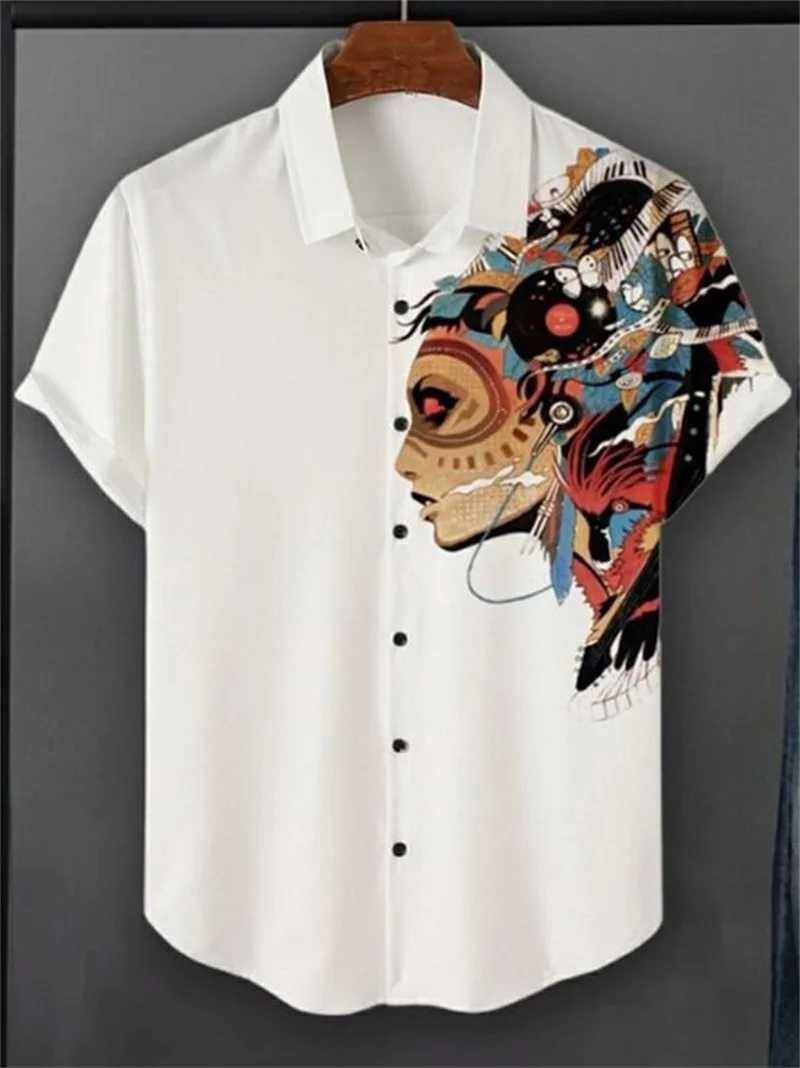 Mens Shirt Summer Casual Fashion Short Sleeved Loose Breathable Hawaiian Shirt mens Casual mens Clothing Top W250627