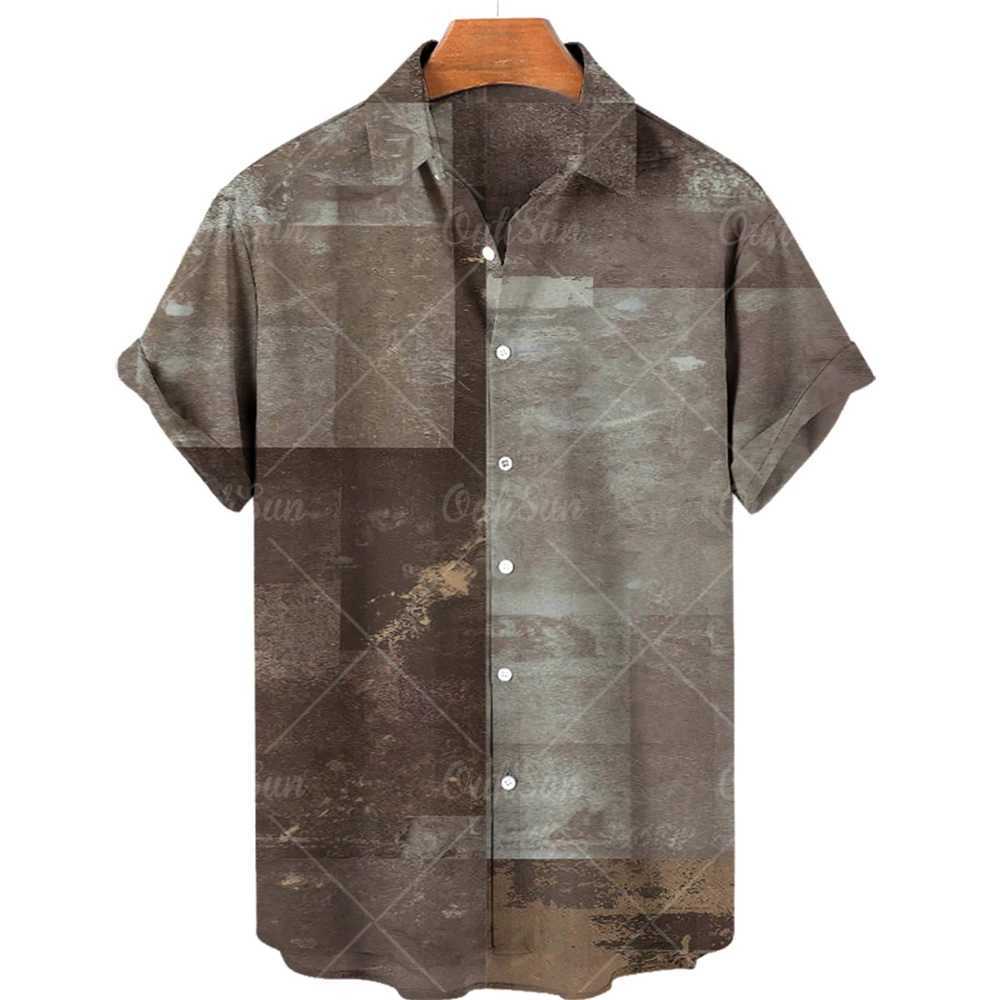 Mens Hawaiian Shirts Mens Short Sleeved Vintage Shirt Mens Fashionable Summer Beach Tops Loose And Comfortable mens Clothing W250627