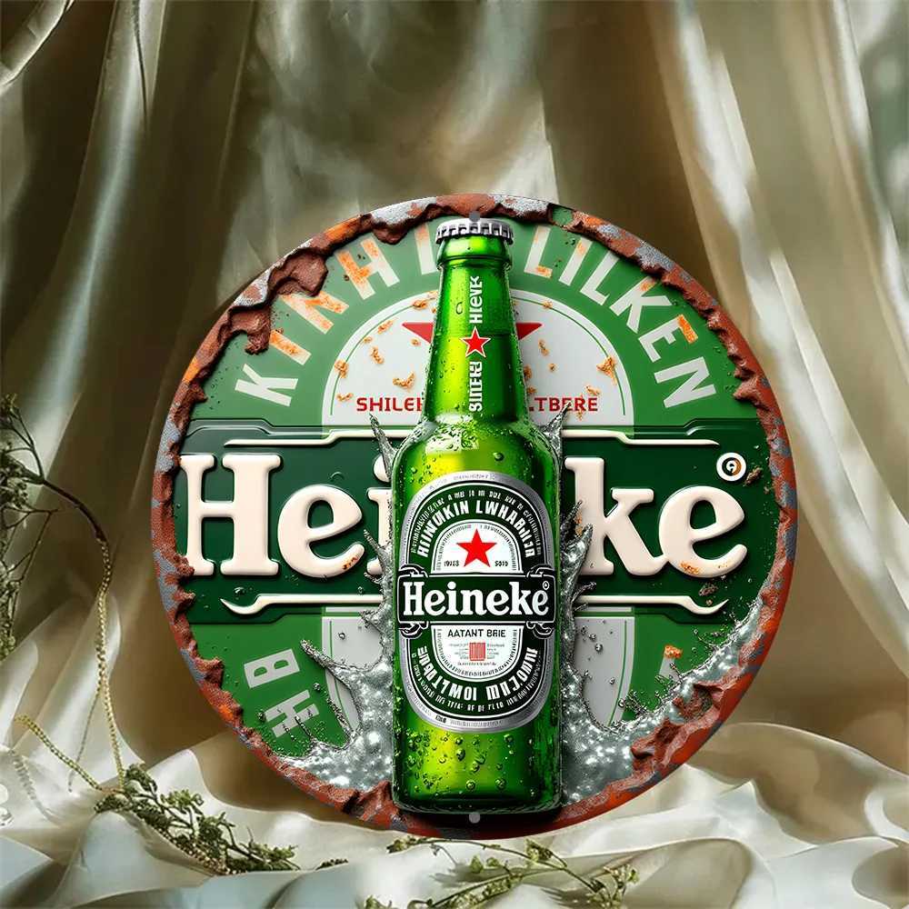 1pc Aluminum Beer Bottle Sign 2D Wall Hanging Multipurpose Metal Art for Kitchen Garden Office Holiday Spring Festival Decor XJ250626