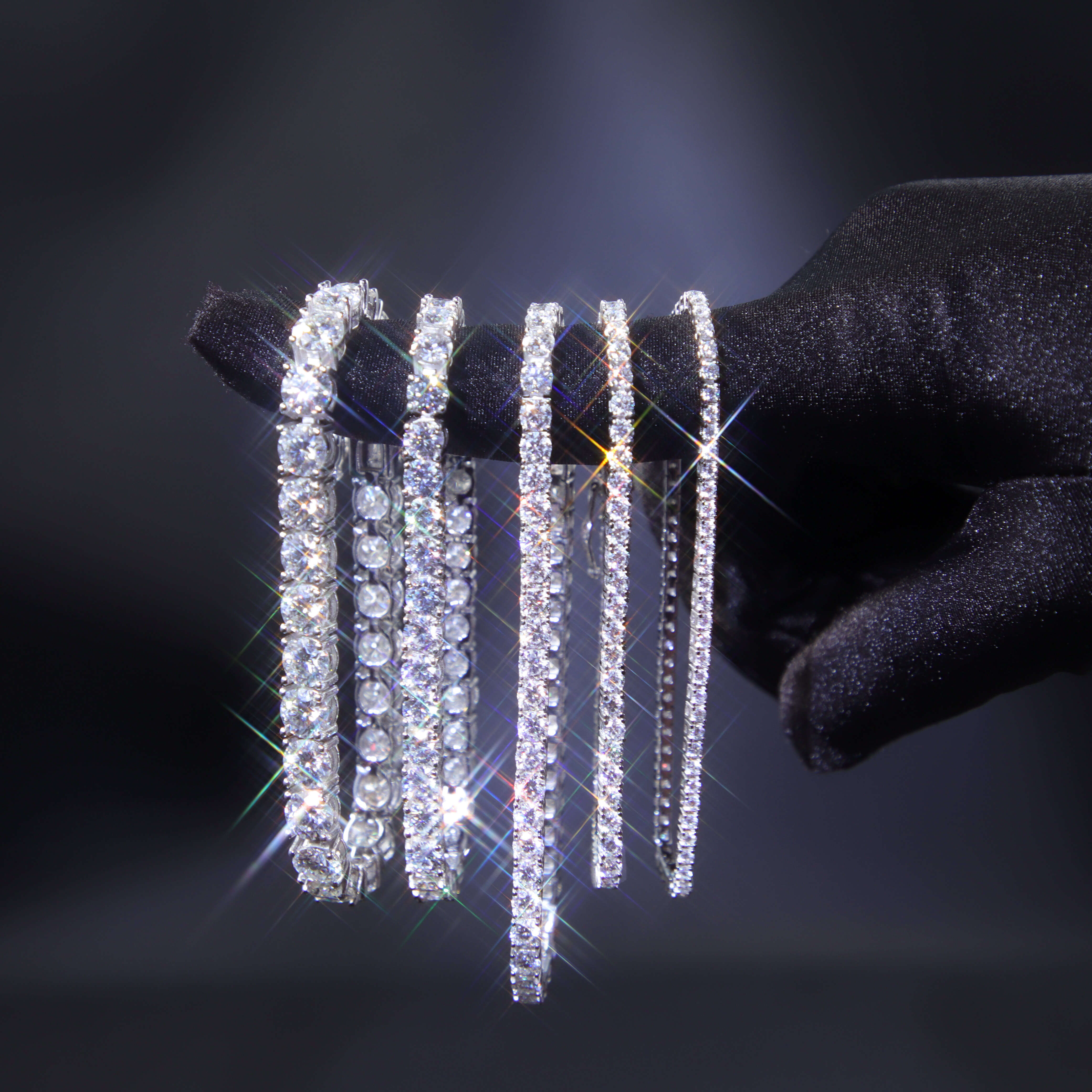 2mm-6.5mm Tennis Chain 100% Passed Diamond Test S925 Silver With GRA VVS Moissanite Tennis Chain Ready to Ship for Necklace