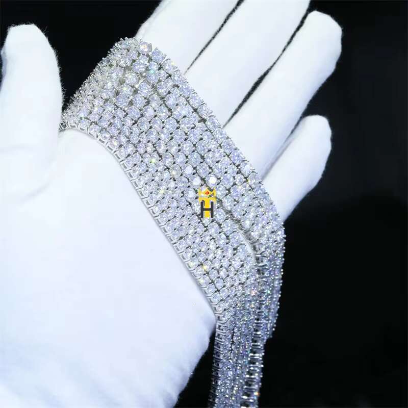 Classic Design Stylish Hip Hop Tennis Chain D Color Diamond Sterling Silver 4mm Moissanite Tennis Bracelet