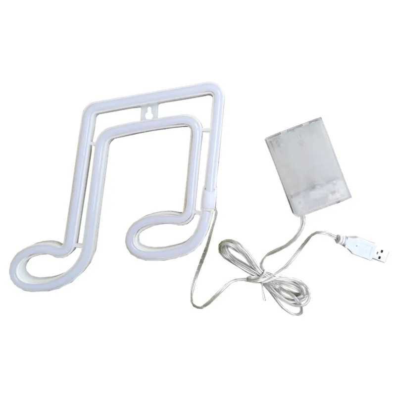 Musical Notes LED Neon Sign USB/Battery Powered LED Light for Bedroom Room Decoration Gift Night Light Decoration Party Holiday XJ250626
