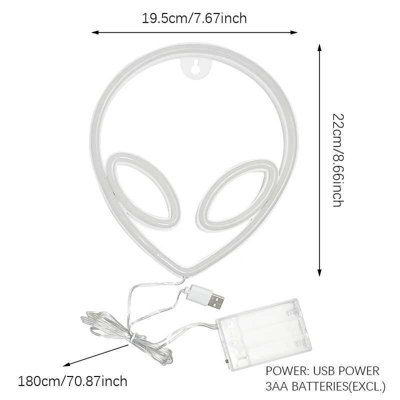 Alien Neon Lights LED Signs Light Atmosphere Lamp for Kids E-sports Room Camping Hotel Shop Game Art Home Decor XJ250626