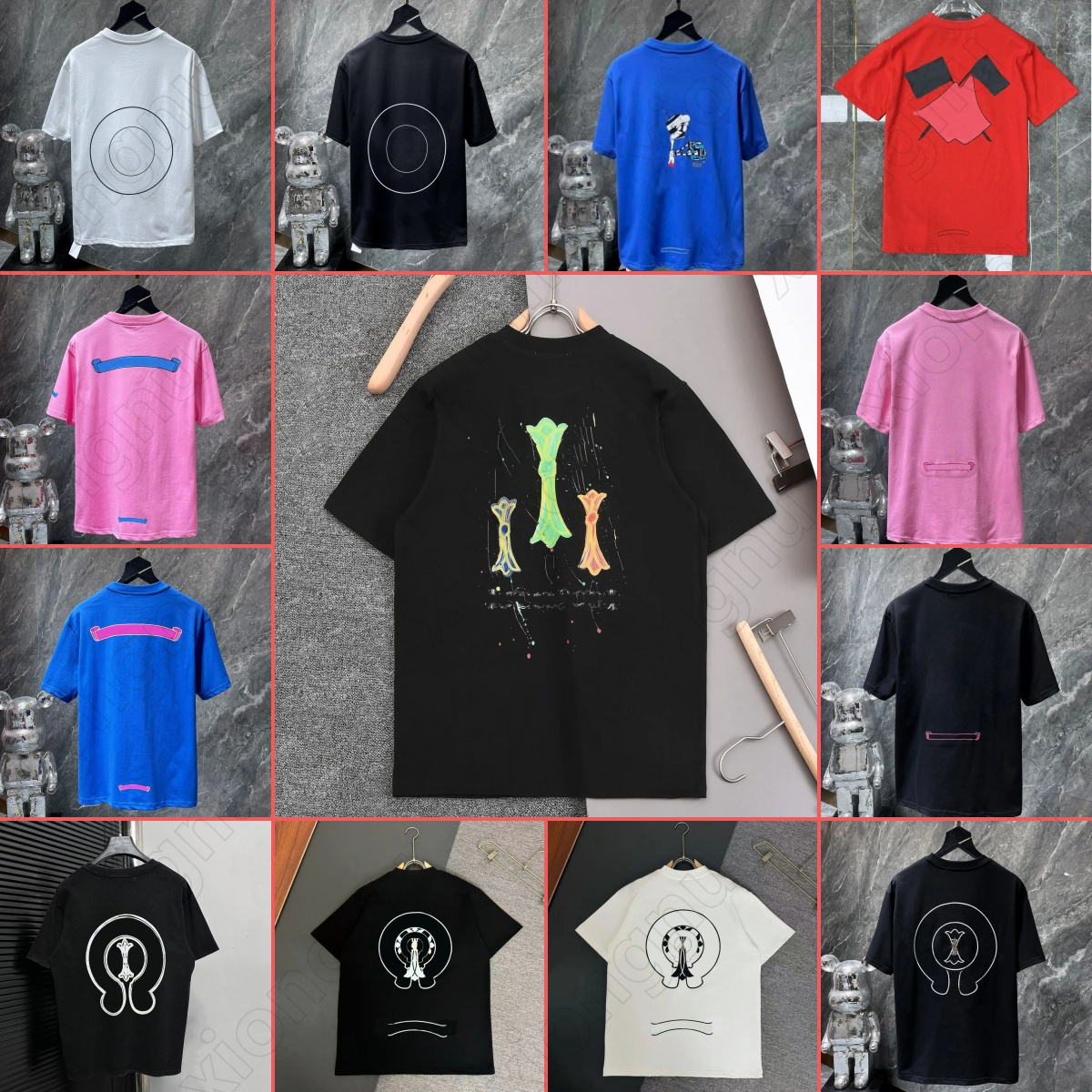 mens shirts designer chrome t shirt fashion brand womens tshirt summer high quality tees luxury chrome short sleeve breathable cotton casual tops us size S-XXL