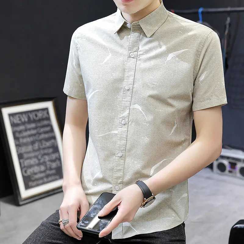 Shirts for Men Floral Print Business Short Sleeve Mens Shirt High Quality Luxury Cheap Brand Original Fashion 2025 Summer Silk W250627