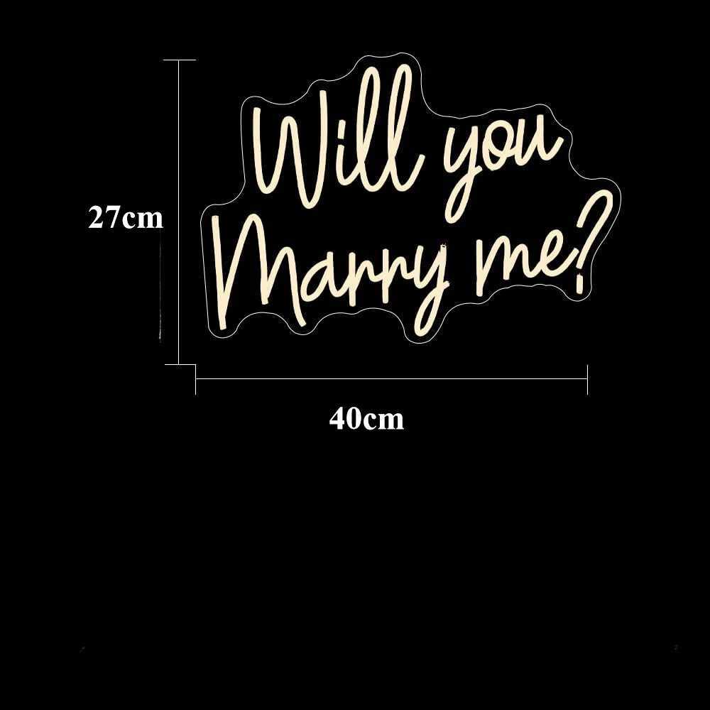 Will You Marry Me Neon LED Sign Wedding Supplies Wedding Party Decor Bedroom Decoration Room Neon Lights Wall Decor Marry Neon XJ250626