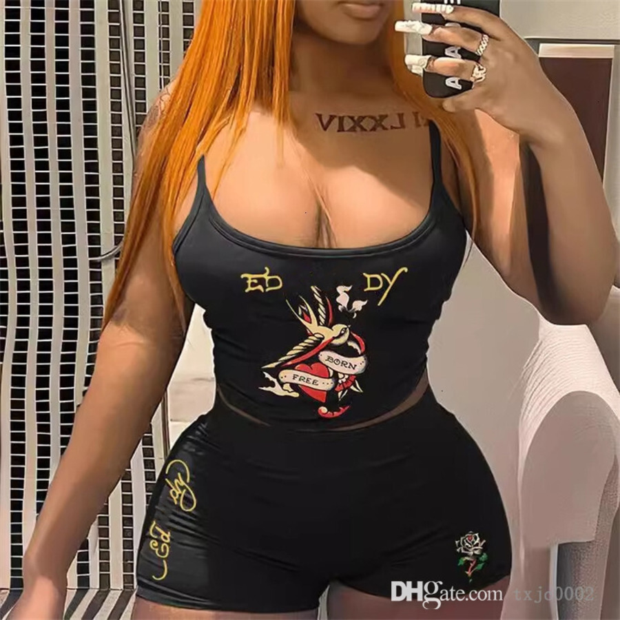 Women Tracksuits Two Pieces Set 2026 New Fashion Designer Slim Sexy Beauty Suspender Shorts Set 3 Colours