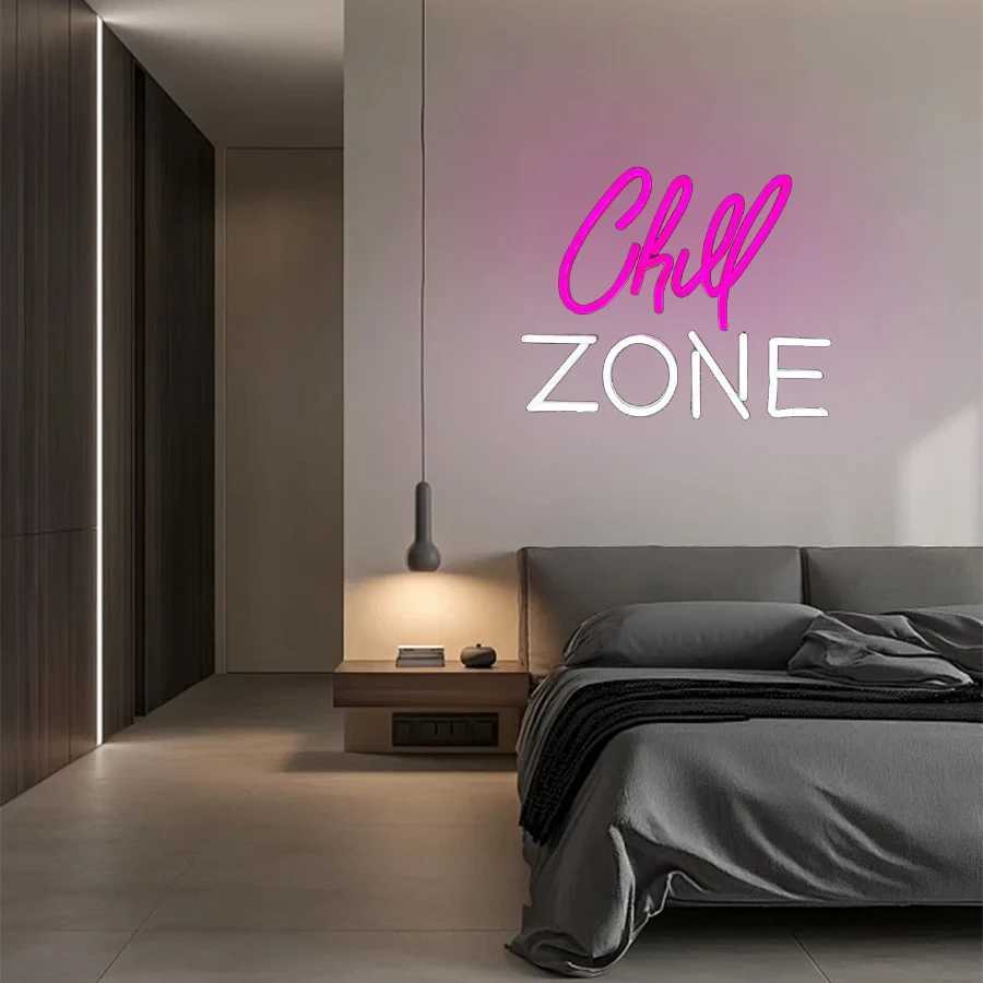 Chill Zone Neon Sign Led Light-Emitting Letter Lamp Usb Powered Used For Art Decor Of Lounge Game Room Bar And Man Cave WallXJ250626