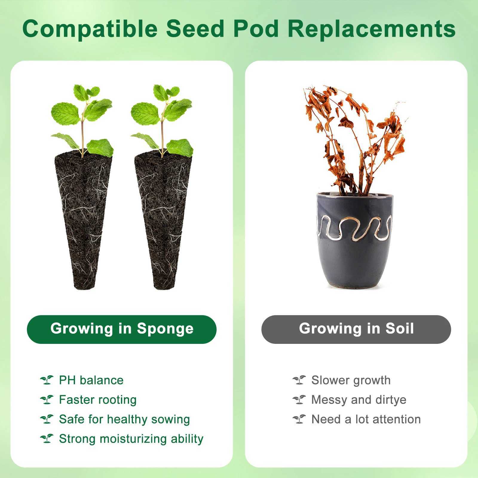 50/100Pcs Seed Grow Sponges Replacement Root Hydroponics Indoor Garden System Sponges Water Absorbent Grow Pod Kit X250627 - view 4