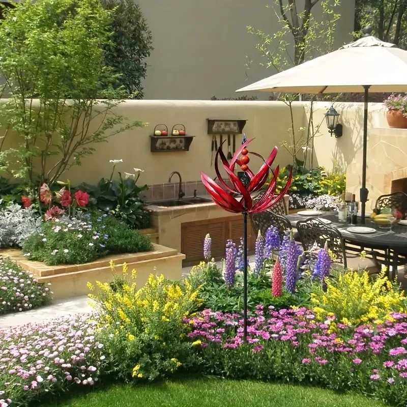 Harlow Wind Spinner Rotator Iron Inground Windmill Garden Harlow Wind Spinner Rotator Home Garden Decoration X250627