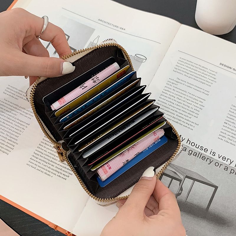 Designer Fashion Men S Travel Women Purse Modern Faux Leather Canvas High Capacity Coin Wallet Multi Shoulder Bag Magnetic Slot Blue Clip Credit Card