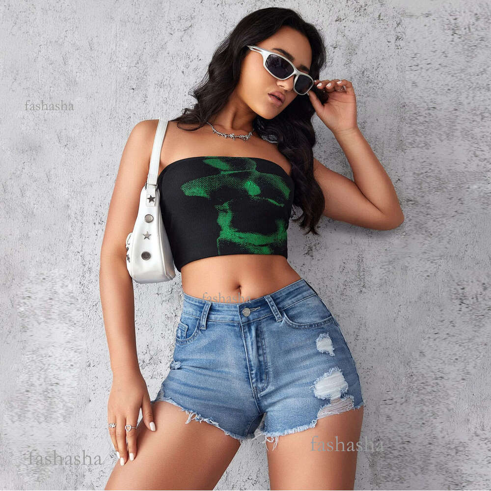 European and American Cross-Border Ripped Denim Shorts for Women High Waist Slim Fit Personality Street Frayed Hot Pants In Stock