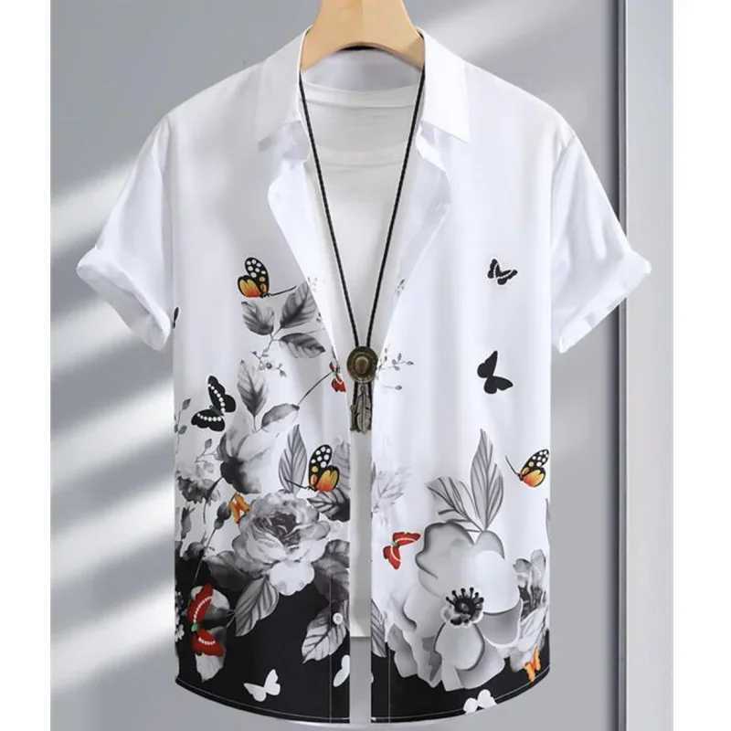 Fashion Shirt For Men 3D Ink Painting Prints Mens Clothing Daily Casual Short Sleeve Beach Party Sweatshirt Street Hawaiian Shirt W250627