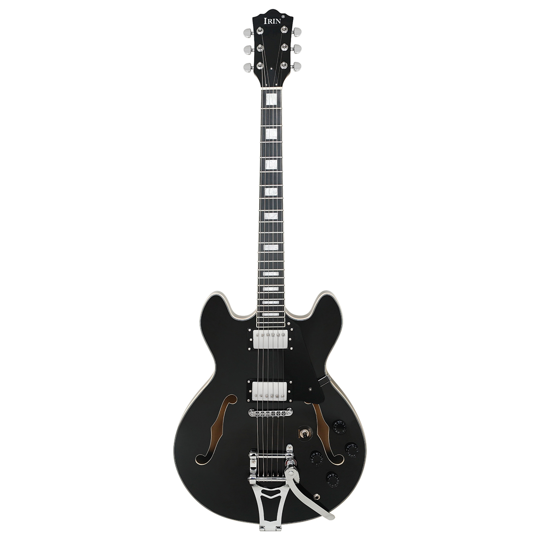 Guitar Electric IRIN JS-520 ODM OEM Classic Top Professional Ashtree Two F Hole 22 Frets 6 String Semi Hollow Body Maple Jazz Electric Guitar