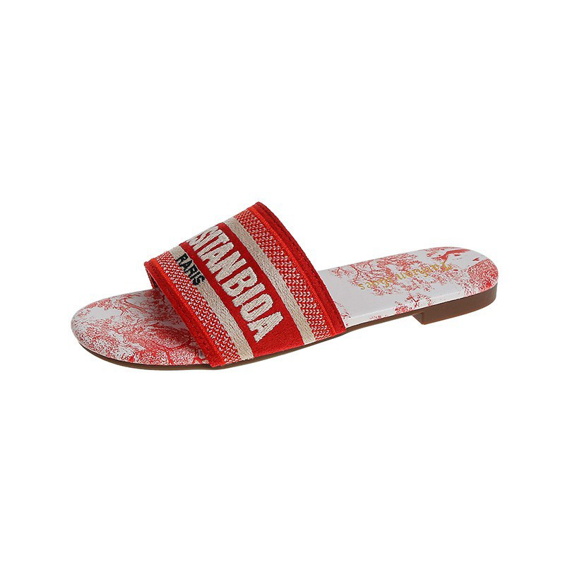 Free shipping designer slippers flat slides for womens sandals girl with multiple colors fashion, embroidered letter sandals