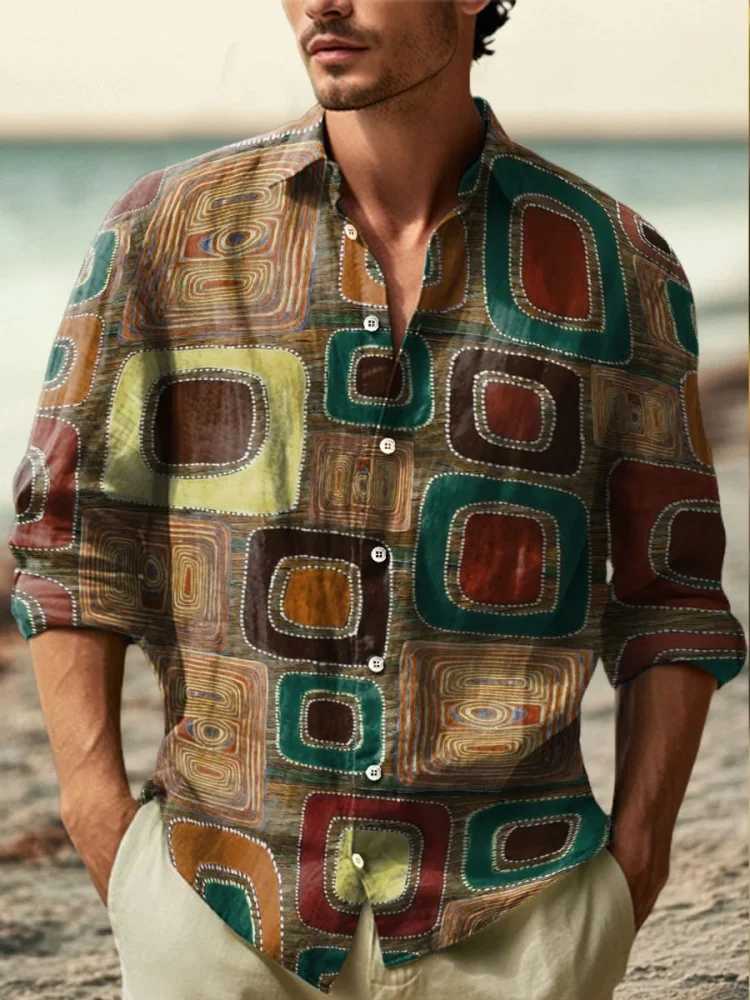 2025 Yksek kaliteli erkek yeni keten gmlek gndelik moda giyim kuma rahat nefes alabilen gmlek W250627