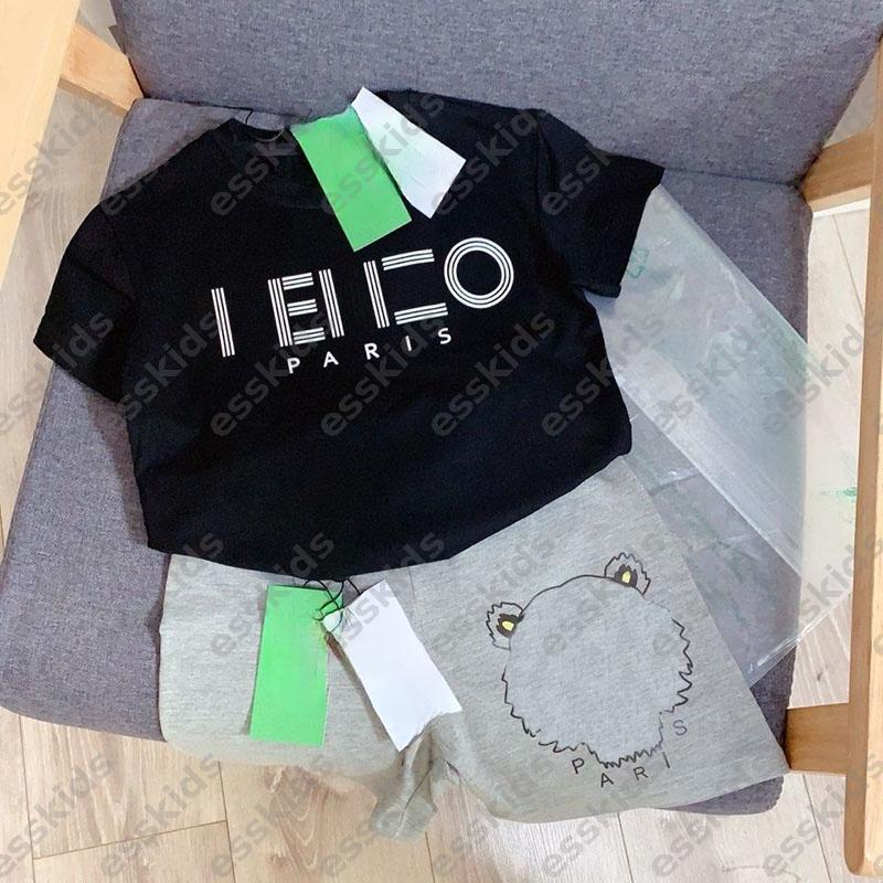 Ti-ger Print Top Shorts Boys Tracksuit Girls Clothing Sets Summer Outfit New Short Sleeved T-shirt Shorts Childrens Sports Two-piece Set CSD2506273