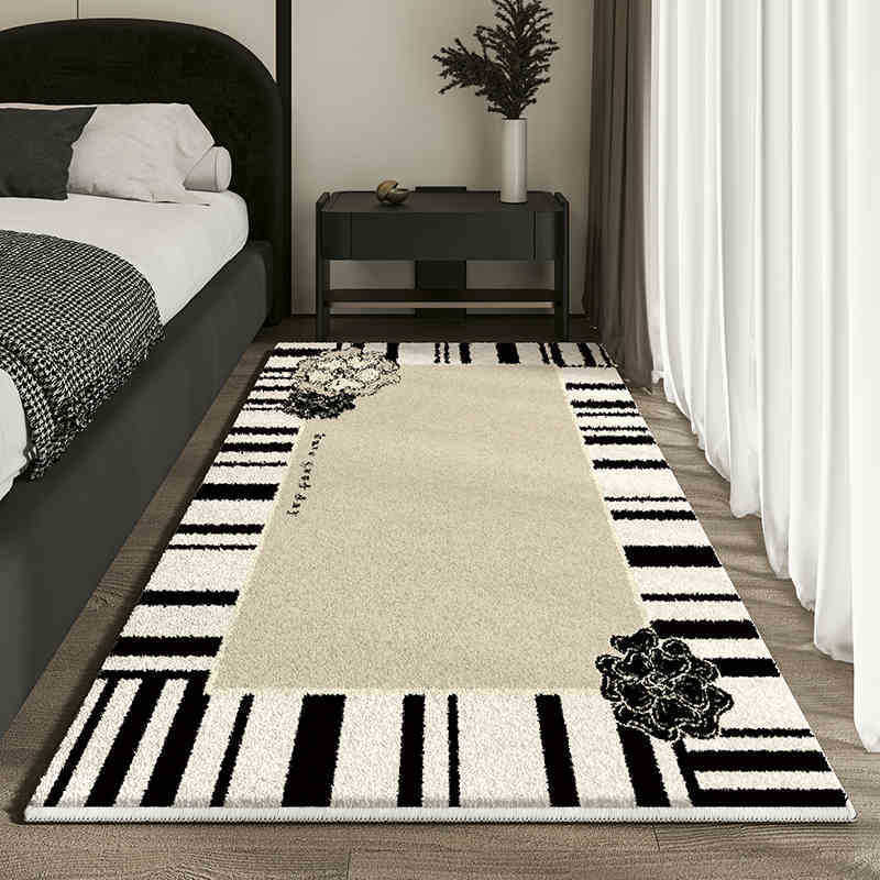 VIKAMA French Light Luxury Premium Feeling Faux Cashmere Carpet Dirty Bedroom Bedside Anti-slip Pad Home Decoration