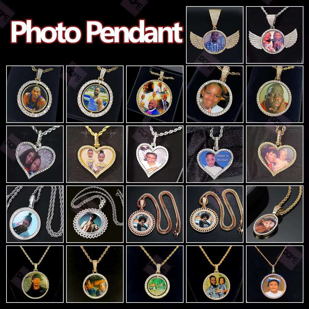 Hip Hop Photo Pendant Double Side 925 Sliver Iced Out RIP Picture Pendant Custom Moissanite Pendant