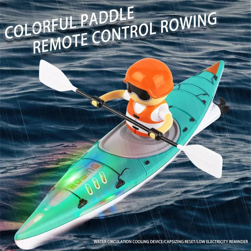 RC Boat Paddling Kayak Racing Remote Control Speedboat Water Battle Ship Game Outdoor Childrens Toys for Kids Boys Gifts 250626