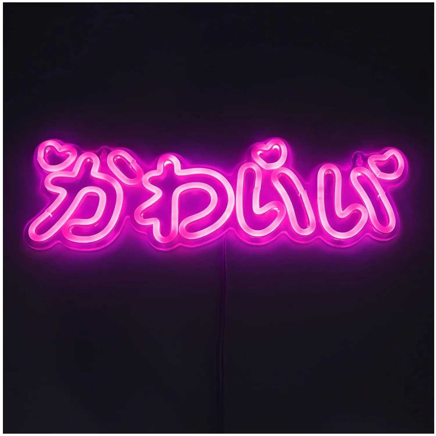 Cute Neon Sign LED Japanese Pink Neon Light Japanese Style Interior Neon for Girls Bedroom Bar Beauty Salon Decor Birthday Gift XJ250626
