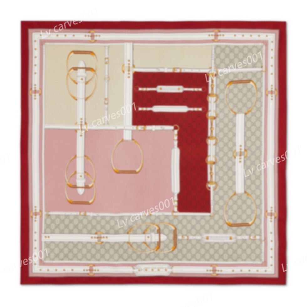 25ss 90*90cm top Designer silk scarf GG Square 18mm Double-sided silk twill shawl and headscarf Four Seasons Large shawl Handbag Ribbon