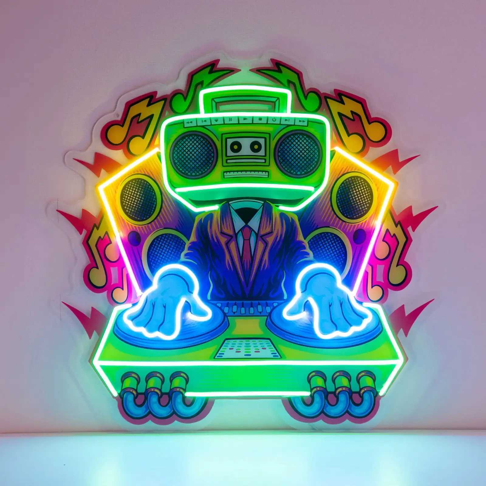 Music Neon Sign Wall Art Decor Bar Pub Club Neon Sign Game Room Neon UV Printed Bedroom USB Powered Dimmable Sign Birthday Gift XJ250626