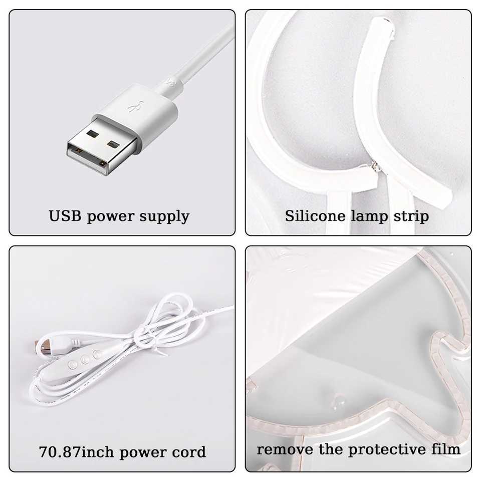 Flower Neon Sign for Wall Decor LED Neon Art Decorative Lights with USB Operated for Bedroom Baby RoomXJ250626