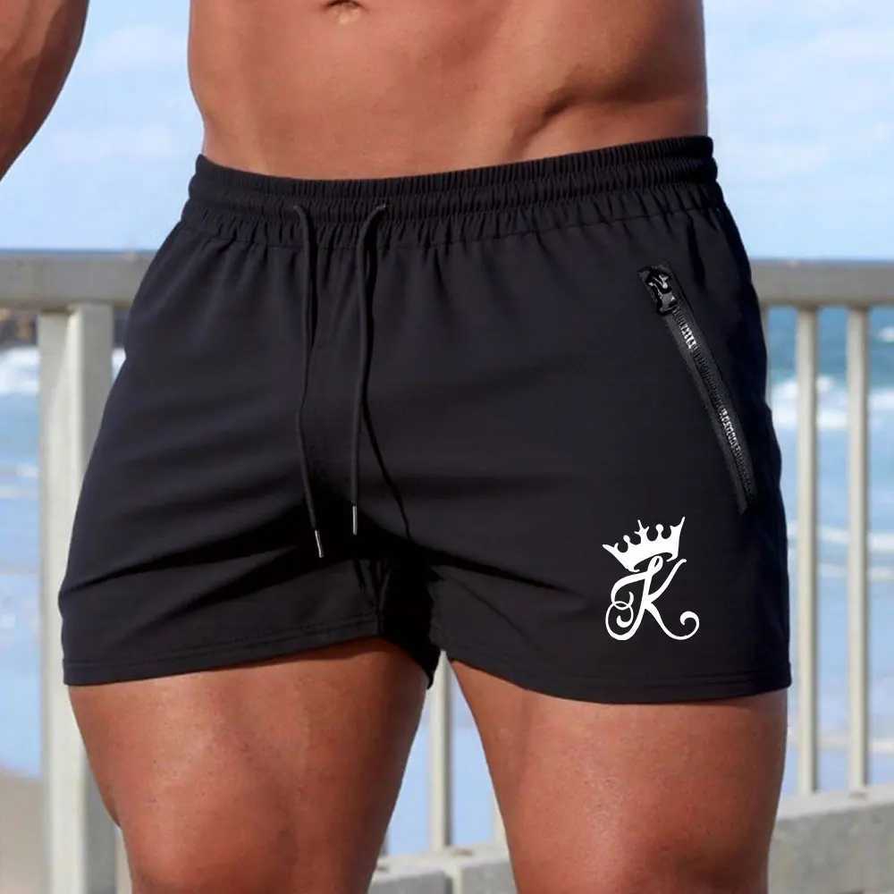 Mens King Print Swimming Summer Gyms Fitness Bodybuilding Beach Shorts Boxer Trunks Men Running Sportswear Z260313