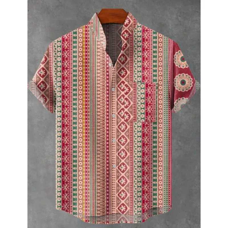 Mens Linen Shirt Retro Short Sleeved Top Fashionable Summer Casual Ethnic Clothing Shirt Plus Size Streetwear Shirts For Men W250627