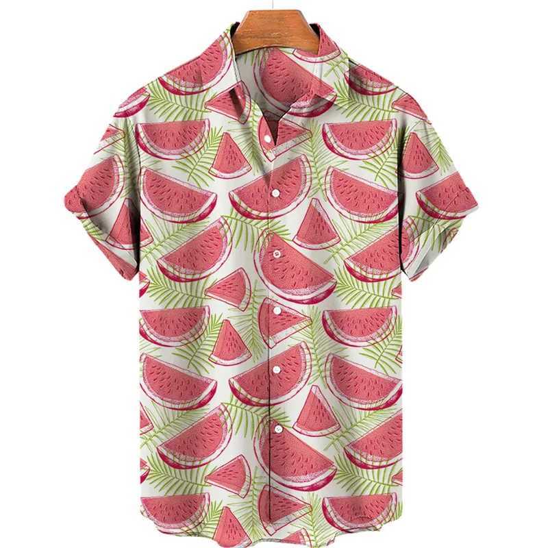 Summer Hawaiian New 3D Ice Cream Printing Shirts Men Fruits Graphic Lapel Shirt Kid Fashion Funny Short Shirts Vintage Y2k Shirt W250627