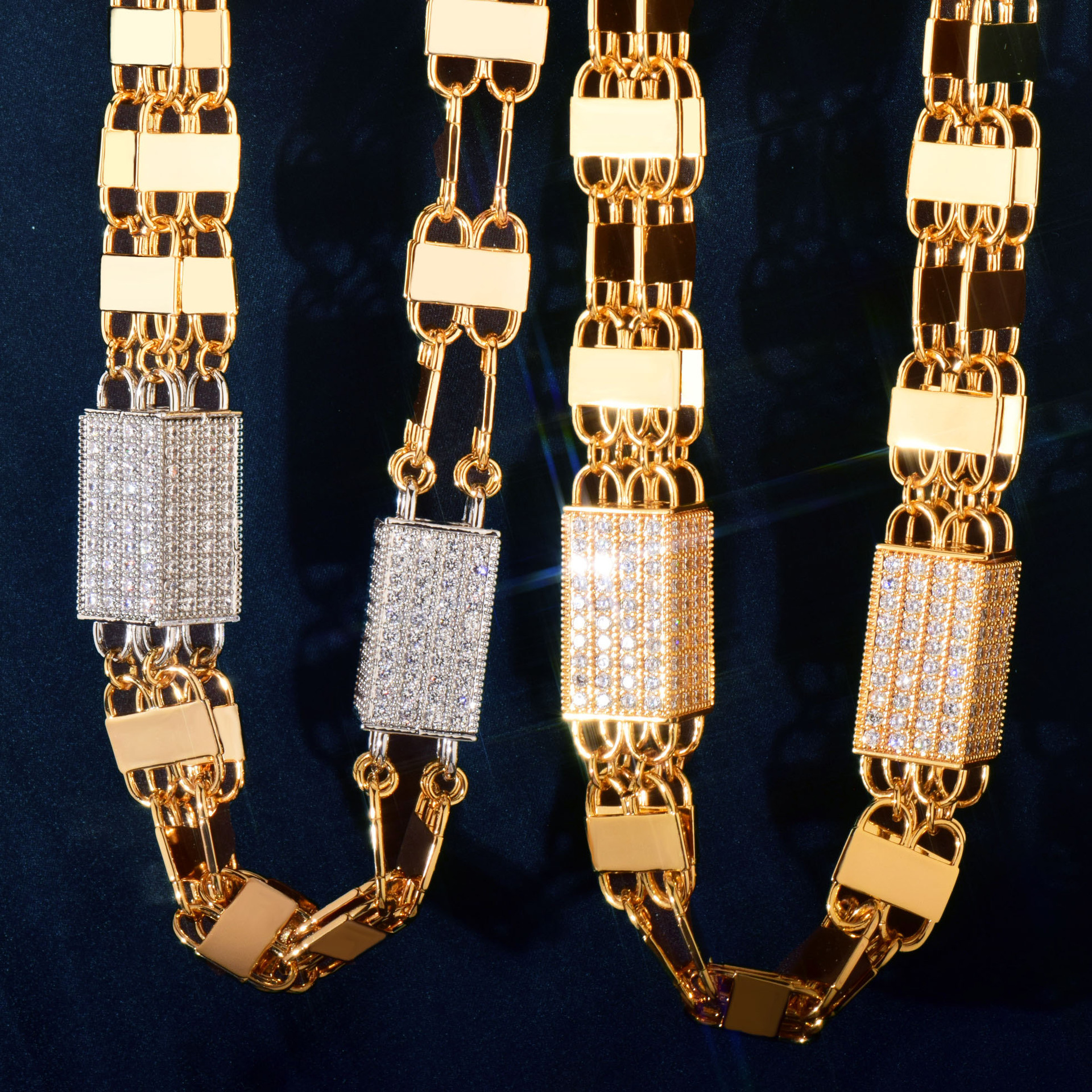 New Release Luxury VVS Moissanite Iced Out Hip Hop Square Box Chain Multi-Size High-Quality Statement Jewelry Passes the Diamond Tester