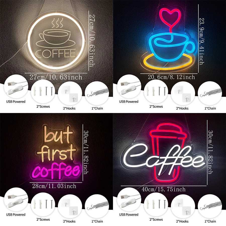 Neon Coffee Sign Coffee Cup LED Icon Handmade Used for Family Gatherings Coffee Shop Art Wall Decor USB Power Supply. XJ250626