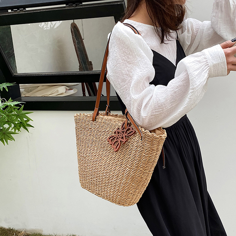Straw Bag Tote Bag Designer Bag Fashion Shoulder Bag Woven Bag French Large Capacity Vegetable Basket Bag Summer Seaside Beach Bag Women's Crossb